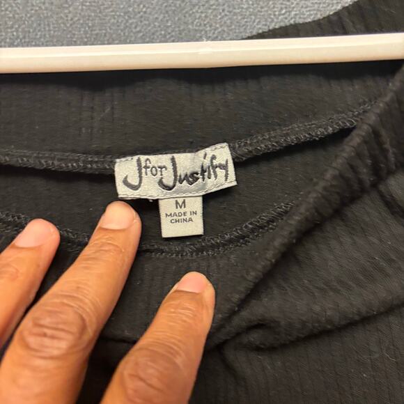 Y2K Off the Shoulder Dress J For Justify Ribbed Decorative Buttons Bodycon Witch - Picture 4 of 9